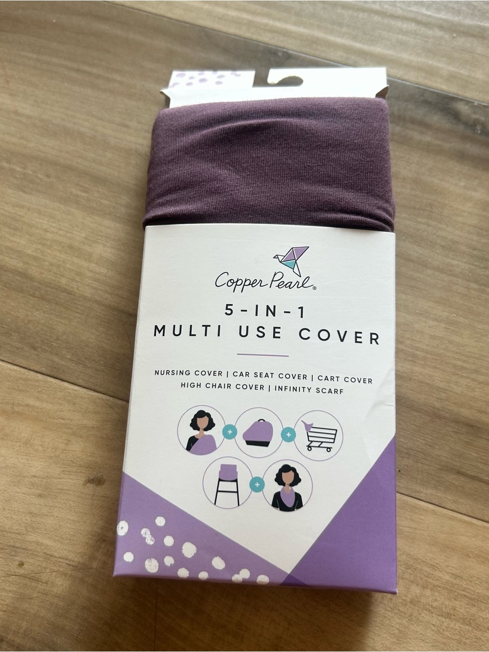 Copper Pearl 5-in-1 Multi Use Cover Plum Nursing Car Seat Cart High Chair